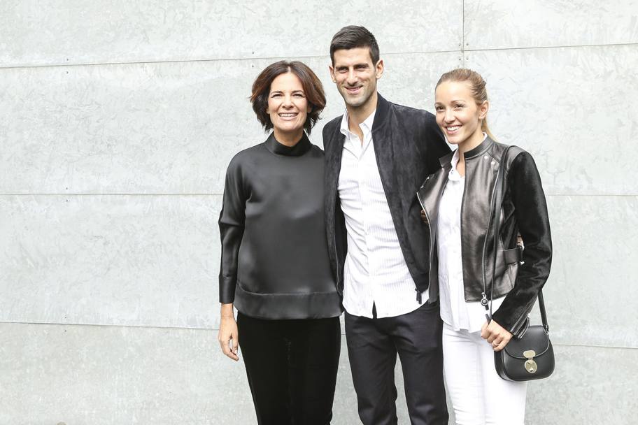 Roberta Armani, Novak Djokovic e Jelena Djokovic alla sfilata di Giorgio Armani LAPRESSE
